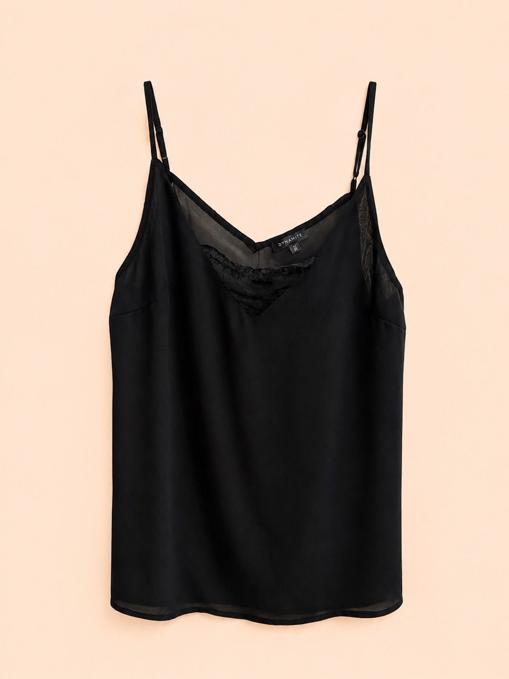 DYNAMITE BLACK LACE DETAIL CAMISOLE
